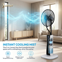 Ventilateur brumisateur électrique avec réservoir de 41 L, 3 vitesses, portable, pour pulvérisation d'eau, installation au sol pour garage et hôtel