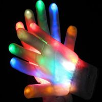 Gants squelette lumineux LED en gros, lumières de doigts multicolores, accessoires de fête rave, performance de danse, cadeau d'Halloween