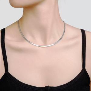 <span class=keywords><strong>Collana</strong></span> con Lama in Acciaio Inossidabile, Catena <span class=keywords><strong>Piatta</strong></span> Stile Hip-hop, Design Sottile, Placcata in <span class=keywords><strong>Oro</strong></span> 18K - Product Image 3