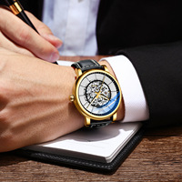 Montre mécanique squelette de luxe pour homme avec aiguilles lumineuses, bracelet en cuir véritable, style professionnel haut de gamme, montre automatique