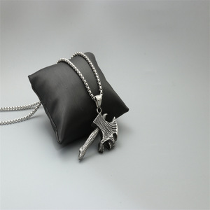 yunnique Skull And Axe Pendant Necklace Steel Black <b>Titanium</b> Steel Jewelry For Men Women Gift Fashionable Necklace - Product Image 3