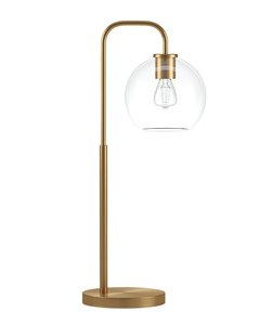 Modern Luxury Indoor Iron <b>Table</b> Lamp with Clear Glass Shade E26 Base for Home Decorative or Hotel Bedroom <b>LED</b> Design - Product Image 6