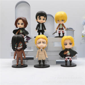 2 stili all'ingrosso cartone animato 6 pz/set <span class=keywords><strong>Anime</strong></span> collezione ornamenti Eren Mikasa <span class=keywords><strong>Levi</strong></span> decorazione figure modello - Product Image 3