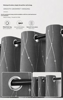 Rideau occultant sur mesure pour projets hôteliers, avec ligne argentée estampée à chaud de haute précision, à œillets, 100% Polyester, Best-seller pour chambre, Vente en gros