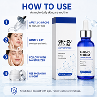 GHK-Cu Комплексный комплекс пептидов меди: Усовершенствованная укрепляющая сыворотка для лица, восстанавливающая, против морщин, увлажняющая, 30 мл, оптом