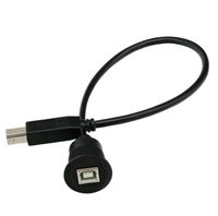 Câble d'extension USB 2.0 Type B mâle-femelle à montage sur panneau, avec verrouillage de filetage PVC, charge rapide 3A, longueur 1 mètre