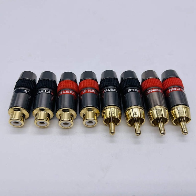 Monster RCA Audio Video Connectors Pin Male to Female Plug Black and Red