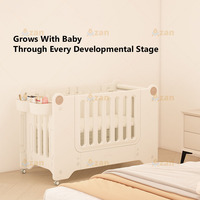 Lit bébé multifonctionnel moderne OEM ODM personnalisé, parc pour bébé convertible, canapé-lit en HDPE avec rangement et roulettes pivotantes pour chambre d'enfant