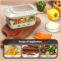 Grande râpe manuelle à légumes de grande capacité avec bol de 1380 ml, récipient en verre, trancheuse à fromage, râpe à fromage en acier inoxydable, cuisine durable