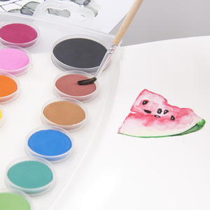 Bd-coffret de peinture à l'eau pour artiste, 12 couleurs, avec pinceau, boîte en plastique, <span class=keywords><strong>gouache</strong></span> solide, dessins pour les enfants - Product Image 2