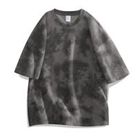 T-shirt unisexe grande taille tie-dye batik entièrement orné de strass, 220 g/m², 80 % coton, 20 % polyester, fabriqué sur mesure par une usine OEM de Yiwu avec 20 ans d'expérience