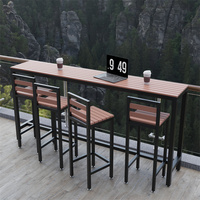 Table et chaises de bar minimalistes pour usage commercial moderne, imperméables, anti-corrosion, pour petite cour, protection solaire