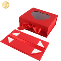 IN PACK Boîtes en papier cadeau pliantes rigides en carton rose de luxe pour la fête des mères présente une boîte cadeau magnétique pour maman avec nœud en ruban