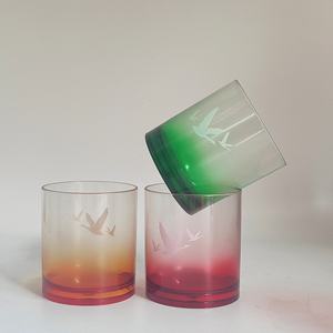 Sıcak satış kalın kullanımlık degrade renkli buzlu viski plastik kaya fincan kuş desen Bar Pub düğün kullanımı için - Product Image 4