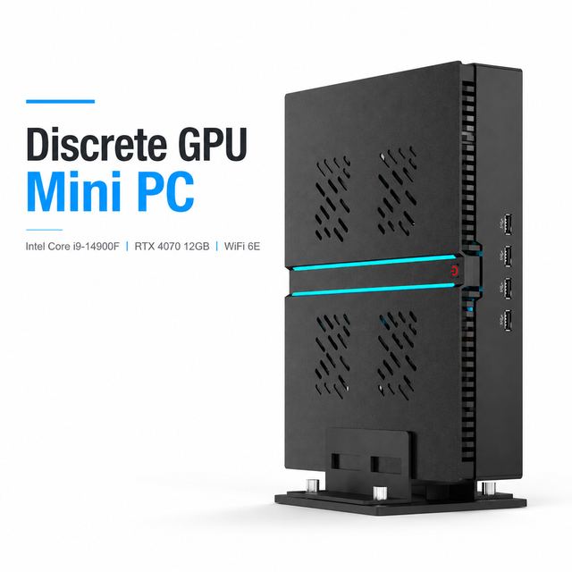 High-performance Intel I9-14900F RTX 4070 12G Discrete Video 2XDDR5 Support Max 64GB Dual DDR5 Mini Gaming Pc