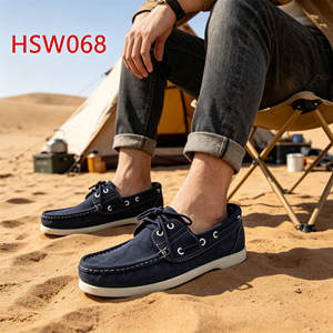 LLJ, scarpe da barca casual piatte antiscivolo con cuciture manuali in pelle di alta qualità per la spagna HSW068 - Product Image 1