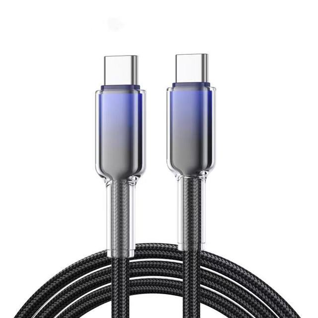 Wholesale 2M Fast 240W Flash Charge NylonType C Charging Cable Dual Type-C Braided USB 3.0 Data Cable  for Phone Android