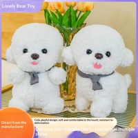 Peluche Chiot Bichon Frisé en Polyester, Taille 25cm-35cm, Cadeau Unisexe pour Enfants, Vente en Gros Fabricant