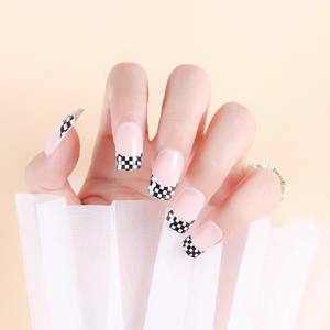 Fengshangmei - <span class=keywords><strong>Uñas</strong></span> <span class=keywords><strong>Postizas</strong></span> Cuadradas Francesas de Cobertura Completa, ABS, Cortas, con Pegamento Pre-Adherido, 30 Piezas/Juego <span class=keywords><strong>para</strong></span> Dedos - Product Image 1