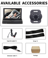Moniteur de sécurité sans fil pour siège arrière de voiture pour bébé/enfant, 4,3/5 pouces, 1080P, avec caméra de vision nocturne