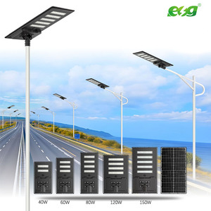 ไฟถนนโซลาร์เซลล์ ESG LED 60W 80W ออลอินวัน สำหรับภายนอกอาคาร ตัวเรือนอะลูมิเนียม กันน้ำ IP65 ความสว่างสูง 40/60/80W แบบรวมพลังงานแสงอาทิตย์ - Product Image 6