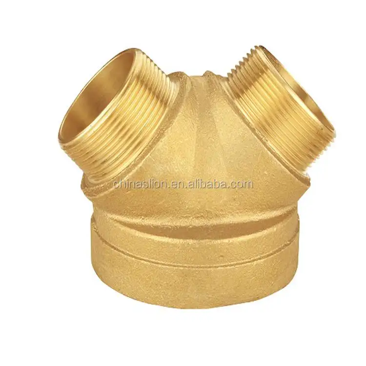 High quality brass 4"x21/2"x21/2"90 straight fire dept production Connection Product siamese connection clapper
