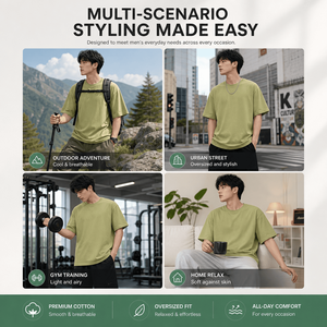 Camiseta de algodón Smoothie Mint para hombre, 155GSM, tacto fresco, ligera, manga corta, transpirable, informal, cuello redondo, para verano, OEM - Product Image 6