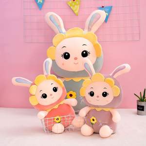 Conejito <span class=keywords><strong>de</strong></span> peluche <span class=keywords><strong>de</strong></span> dibujos animados, muñeco <span class=keywords><strong>de</strong></span> peluche <span class=keywords><strong>de</strong></span> conejo con orejas largas <span class=keywords><strong>de</strong></span> girasol, almohada para <span class=keywords><strong>dormir</strong></span>, cojín con respaldo - Product Image 2