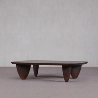 Table basse carrée sculptée en bois de pin massif, style Wabi-Sabi, faite à la main, écologique, de luxe, pour salon, garantie 3 ans