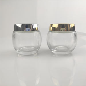 Frascos Cosméticos Modernos de Vidrio Transparente con Tapas, Forma Esférica, Doble Pared Gruesa, 50ml y 100ml, para Lociones y Cremas Faciales y Corporales - Product Image 5