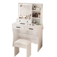 Table de maquillage intégrée avec miroir et rangement, en verre, pour le commerce extérieur, style moderne, pour la maison et le bureau