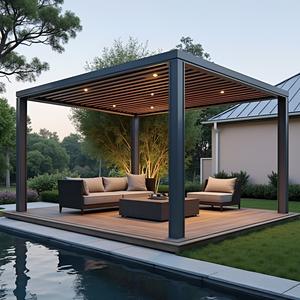 Gazebo para Bodas, Arco <span class=keywords><strong>de</strong></span> Aluminio, Flores, Cortinas, Telones <span class=keywords><strong>de</strong></span> Fondo, Arreglos <span class=keywords><strong>de</strong></span> Seda, Romántico, Ceremonia al Aire Libre, Fiesta, Evento, Pabellón - Product Image 2