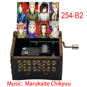Caja Musical de Madera con Manivela de Anime Hetalia, Melodía Marukaite Chikyuu, El Brillo <span class=keywords><strong>del</strong></span> <span class=keywords><strong>Mundo</strong></span>, Regalo para Fanáticos <span class=keywords><strong>del</strong></span> Anime - Product Image 3