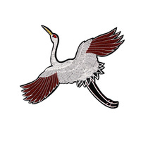 Patch brodé personnalisé en forme d'oiseau, personnalisé, en fer sur grue, colibri, Phoenix, vente en gros