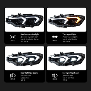 Faros Delanteros para <span class=keywords><strong>BMW</strong></span> Serie 3 F30 2012-2019, Estilo G20, Carcasa Negra, Doble Gancho, Luces LED DRL, Proyector - Product Image 4