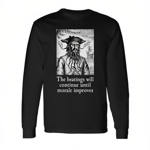 Los golpes no cesarán hasta que mejore el moral Camiseta de manga larga - Product Image 3