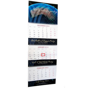 Stampa Calendari da Parete Verticali 2026 Personalizzati con Logo Aziendale, Pieghevoli, 3 Mesi per Pagina, a Colori per Ufficio, Vendita all'Ingrosso - Product Image 5