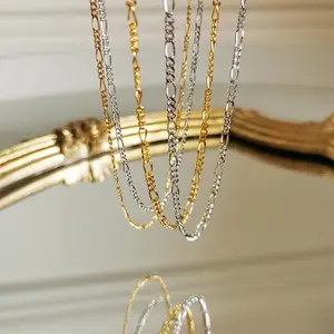 Mode Metall 1,7/2,4mm Figaro Kette Halskette DIY Schmuck Herstellung S925 Sterling Silber Kette Halskette für Frauen Mädchen