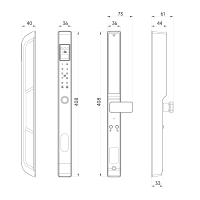 Cerradura Inteligente Biométrica TT Lock, Cerradura Digital con Conexión WiFi, Tarjeta de Memoria, Puerta de Vidrio, Manija de Aleación de Aluminio, Lector de Huellas Dactilares