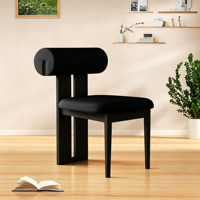 Chaises de salle à manger de luxe en bois massif d'inspiration française avec rembourrage capitonné léger - Design vintage écologique
