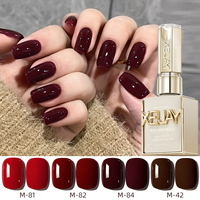 Vernis à ongles UV XEIJAYI haute saturation, non toxique, 4 couleurs au choix, cadeau de Noël idéal pour les femmes, manucure DIY à domicile, volume 15 ml