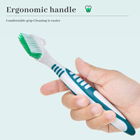 Brosse à dents double tête pour prothèses dentaires, poils souples en nylon, manche en plastique durable, idéale pour la maison et la clinique – Meilleure vente