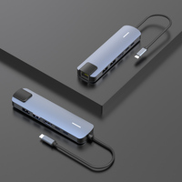 Station d'accueil multiport Hub 8 en 1 de haute qualité avec 4K HD HDTV USB3.0 RJ45 SDTF USB-C adaptateur de charge PD 6 ports USB C Hubs