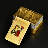 Großhandel Kauf von 24 Karat vergoldeten Spielkarten Golden 999.9 vergoldet US Amazon Top Seller Poker Chips Spielkarten