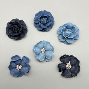 Flores de tela vaquera al por mayor, flores de gasa para boutique, decoración de bodas, bricolaje, álbumes de recortes, ropa y tocados. - Product Image 6