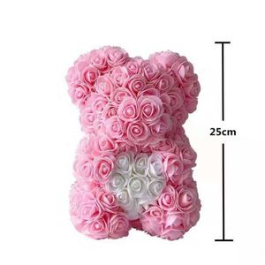Wholesale Christmas Valentines Day Gift 25cm Rose Teddy <b>Bear</b> Pe Artificial Teddy Rose <b>Bear</b> Gift for Girlfriend - Product Image 5