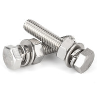 Vis à boulon en acier inoxydable boulons écrous 316 M6 70mm filetage complet écrou à tête hexagonale et jeu de vis SUS304 M8x25 mm