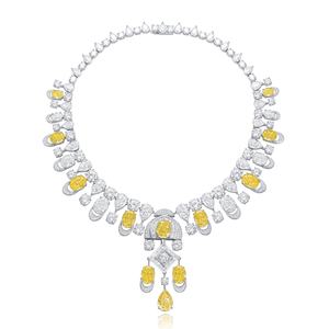 豪華な輝く黄色の水滴AAAキュービックジルコンチョーカーネックレスブライダルダングルタッセルドロップシェイプウェディングチャーミングジュエリー - Product Image 2