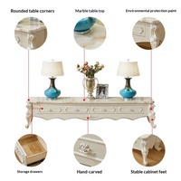 Ensemble de meubles de salon français pour petit appartement, table basse et meuble TV en marbre européen, style minimaliste, pour hôtel