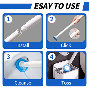 <span class=keywords><strong>Brosse</strong></span> de toilette jetable ronde à usage pratique, blanche, style simple, ensemble de brosses de nettoyage <span class=keywords><strong>brosse</strong></span> de toilette murale - Product Image 4